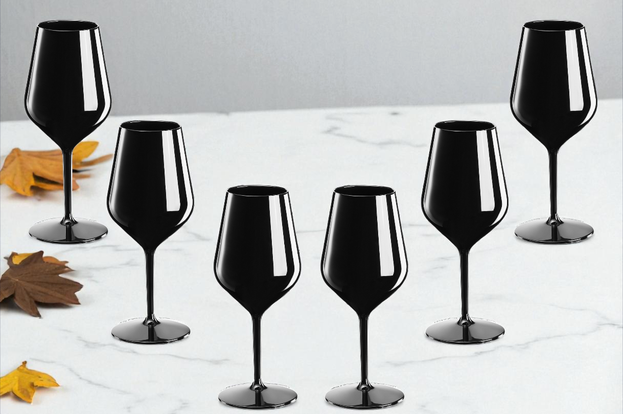 Zestaw 6 czarnych kieliszków Halloween Edition