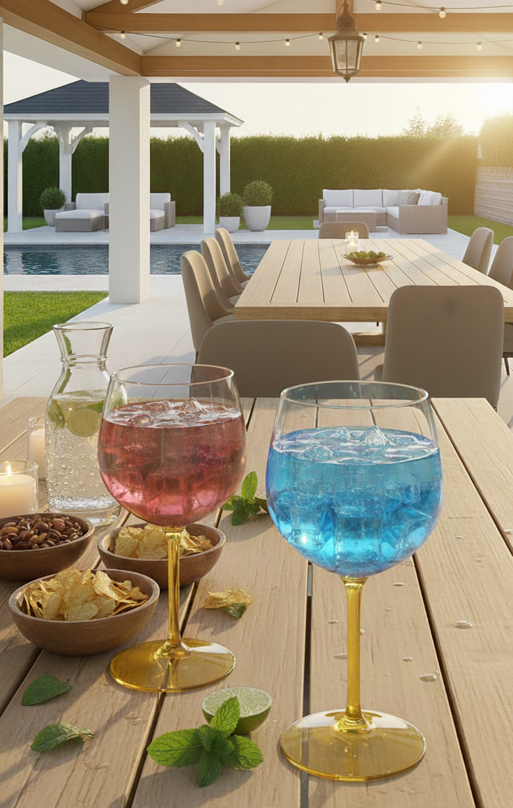 Kieliszek plastikowy do drinków Baloon z żółtą nogą 580 ml