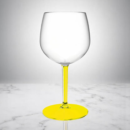 Kieliszek plastikowy do drinków Baloon z żółtą nogą 580 ml