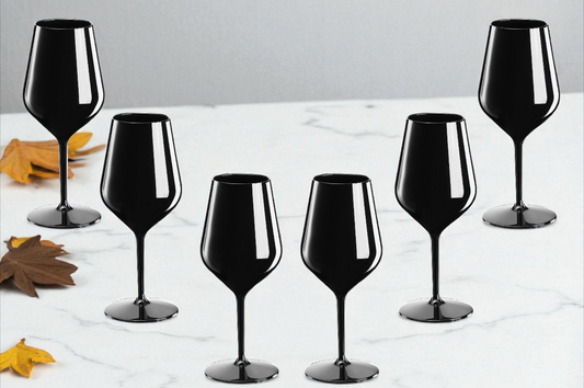 Zestaw 6 czarnych kieliszków Halloween Edition