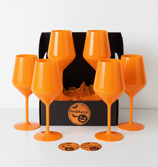 Zestaw 6 pomarańczowych kieliszków Halloween Edition
