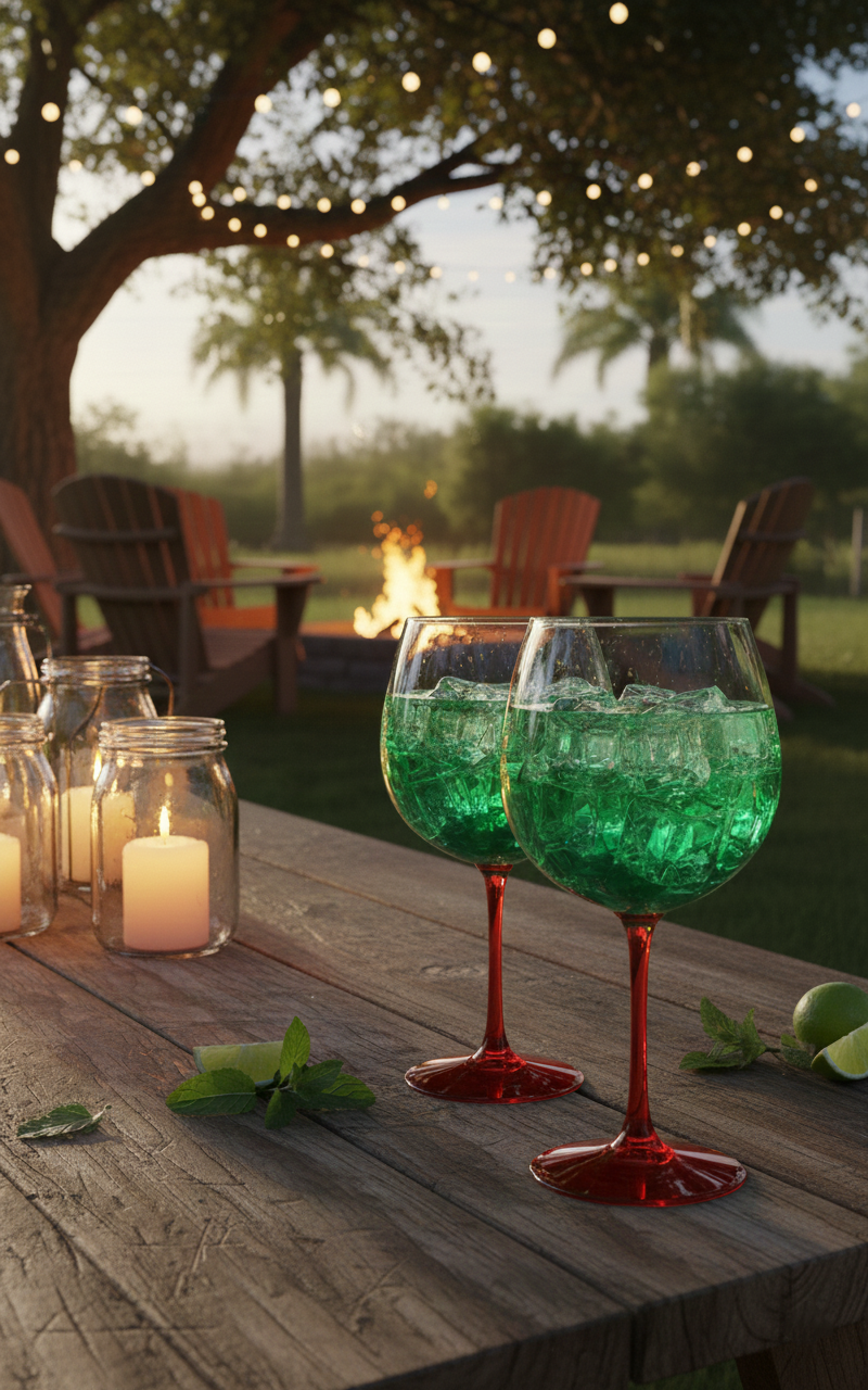 Kieliszek plastikowy do drinków Baloon z czerwoną nogą 580 ml