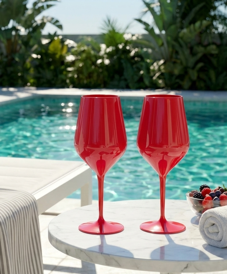 Kieliszek plastikowy Summer czerwony 470 ml