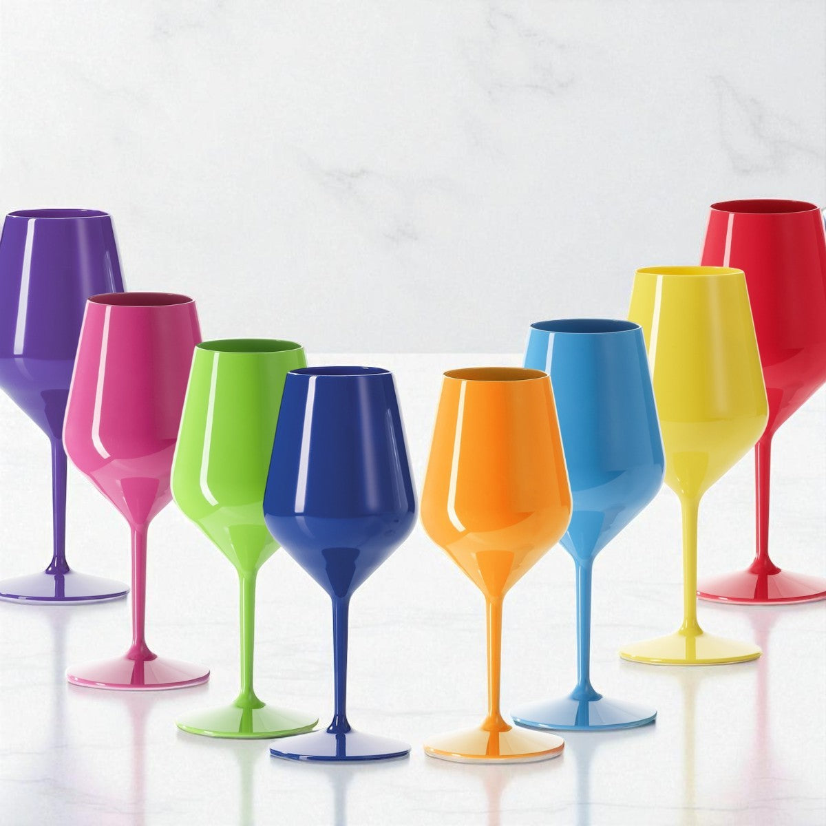 Zestaw Summer – 6 kolorowych kieliszków do wina