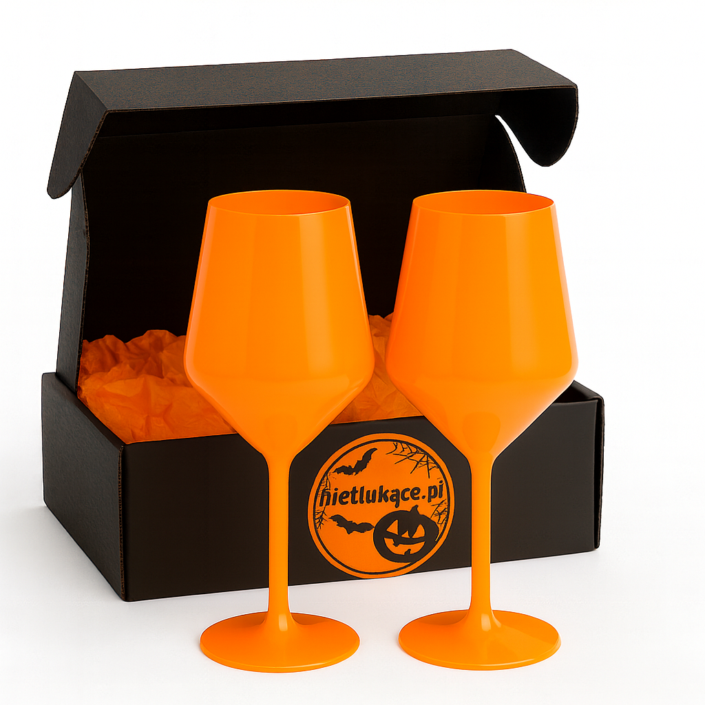 Zestaw 2 pomarańczowych kieliszków – Halloween Edition